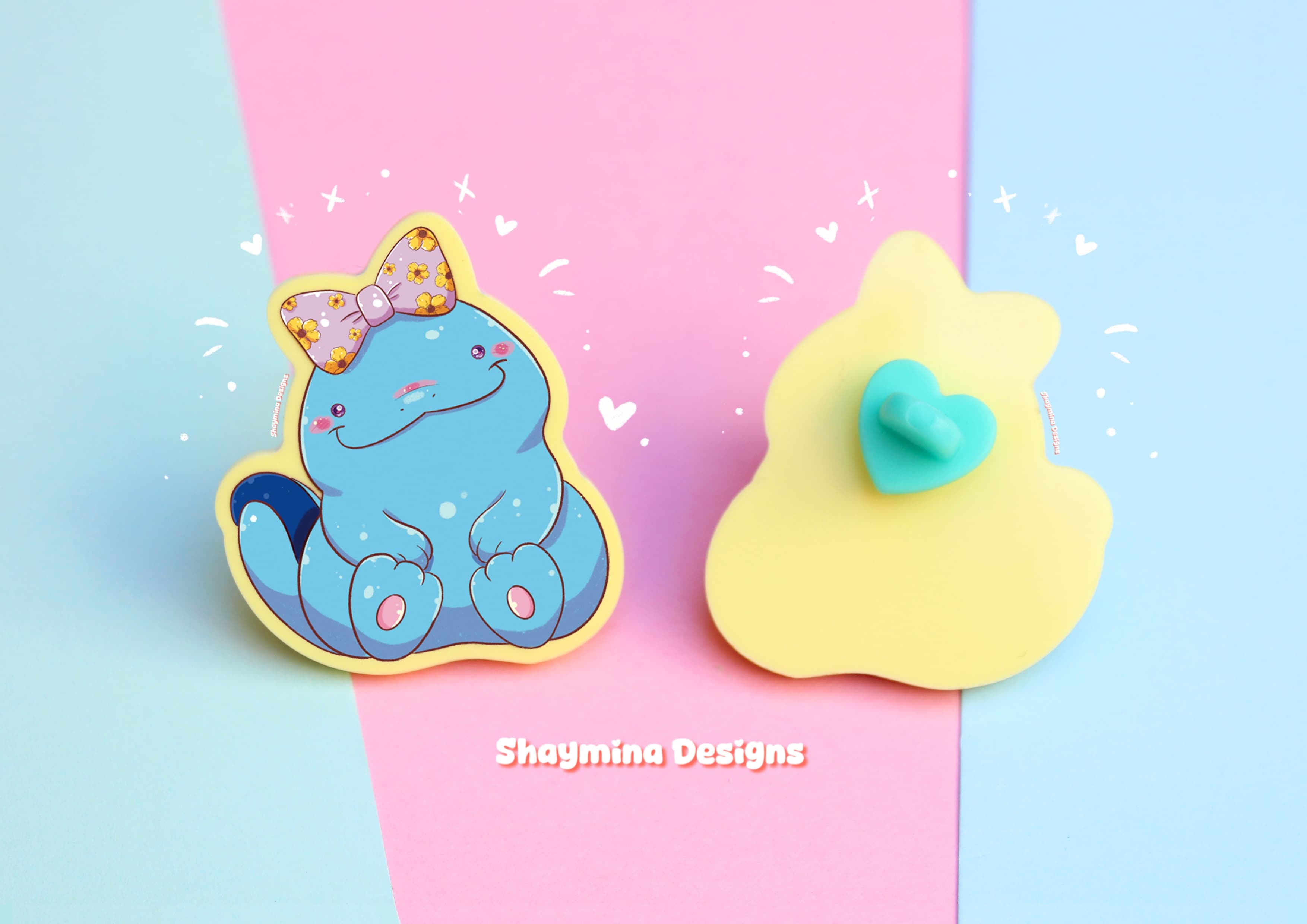 Quagsire lazo Pokémon pin acrílico amarillo pastel