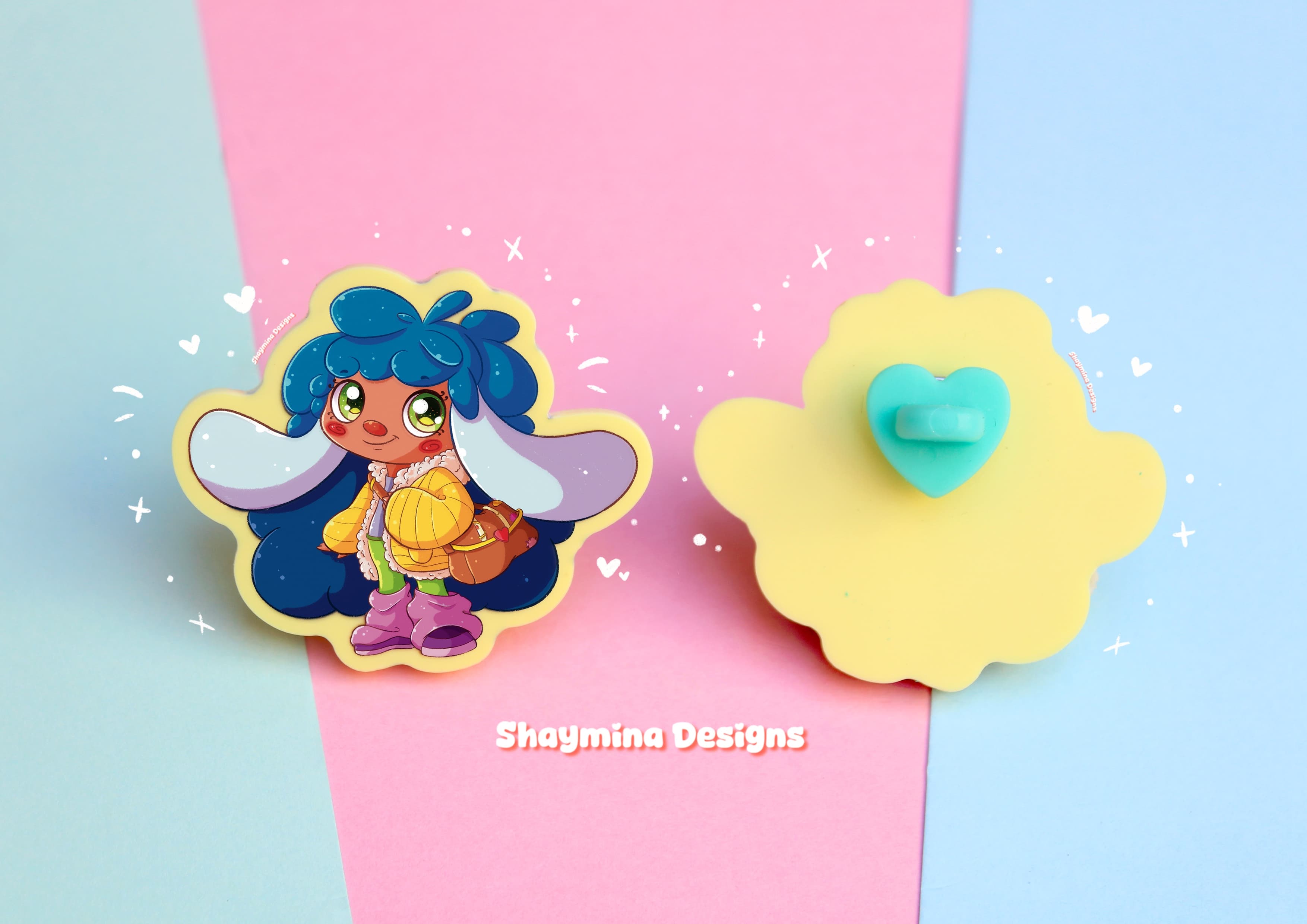 Mochi pin acrílico amarillo pastel